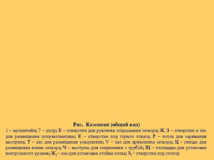 Рис. Казенник (общий вид) 1 – кронштейн; 7 – упор; Е – отверстие для