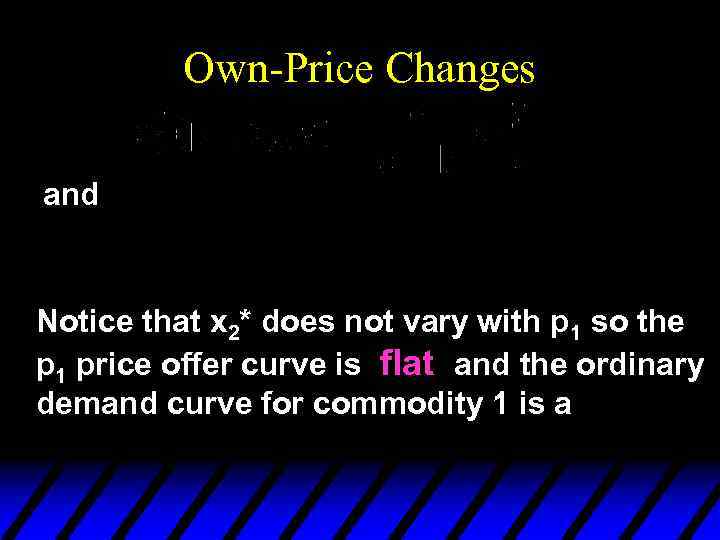 Own-Price Changes and Notice that x 2* does not vary with p 1 so