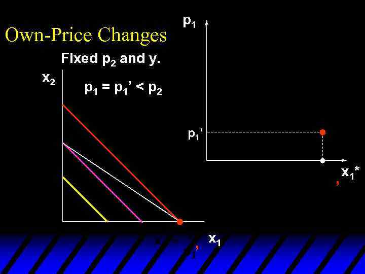 Own-Price Changes p 1 Fixed p 2 and y. x 2 p 1 =