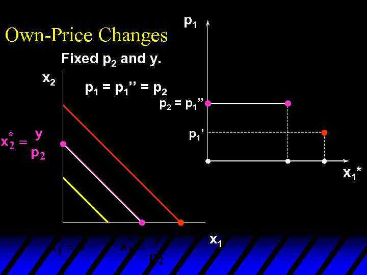 Own-Price Changes p 1 Fixed p 2 and y. x 2 p 1 =