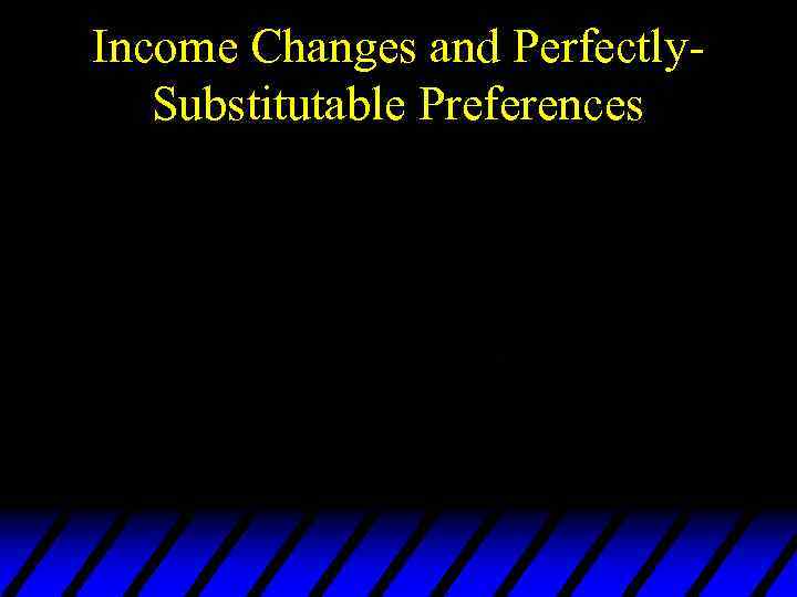 Income Changes and Perfectly. Substitutable Preferences 