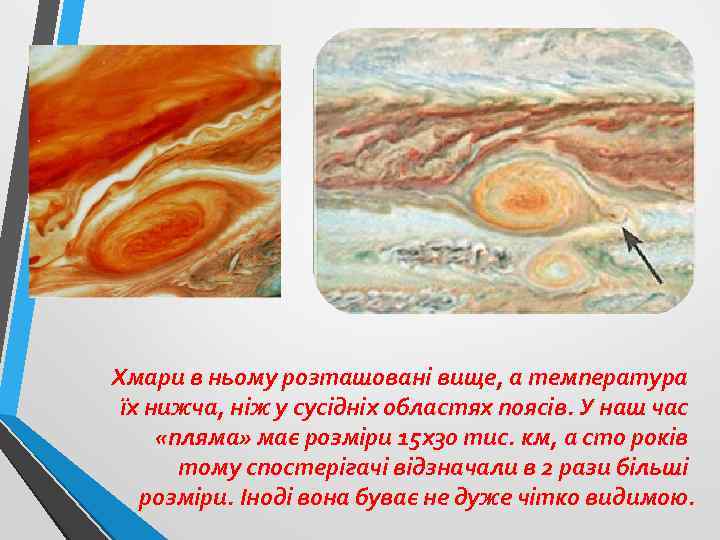 Хмари в ньому розташовані вище, а температура їх нижча, ніж у сусідніх областях поясів.