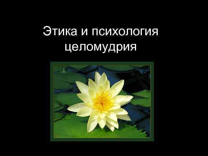 Этика и психология целомудрия 