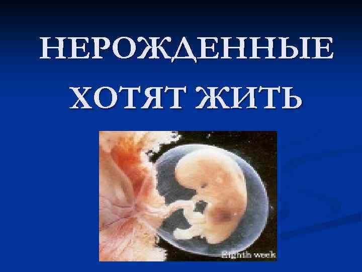 НЕРОЖДЕННЫЕ ХОТЯТ ЖИТЬ 