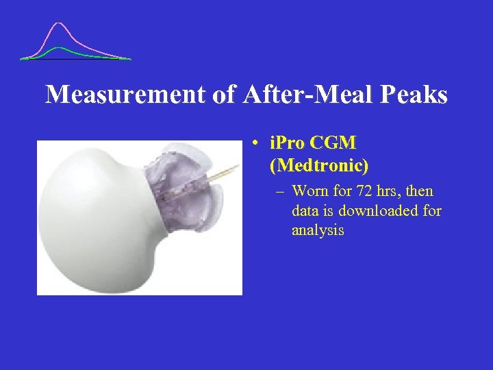 Measurement of After-Meal Peaks • i. Pro CGM (Medtronic) – Worn for 72 hrs,