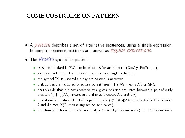 COME COSTRUIRE UN PATTERN 