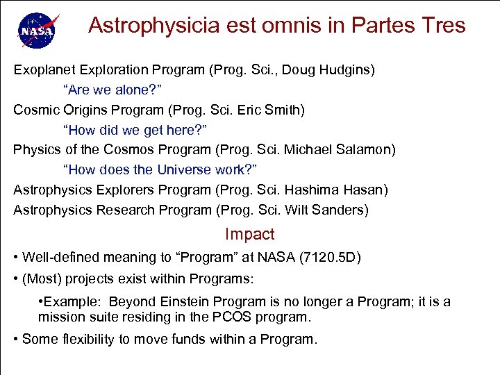 Astrophysicia est omnis in Partes Tres Exoplanet Exploration Program (Prog. Sci. , Doug Hudgins)