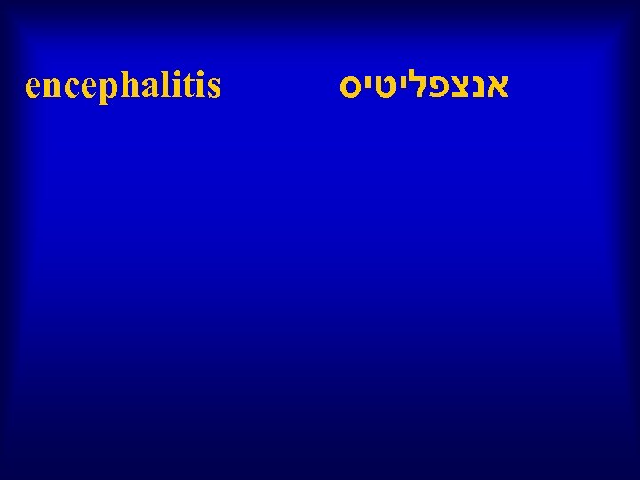 encephalitis אנצפליטיס 