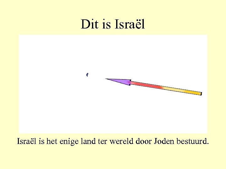 Dit is Israël is het enige land ter wereld door Joden bestuurd. 