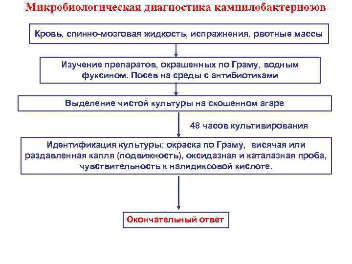 Схема исследования на холеру основана на способности вибриона