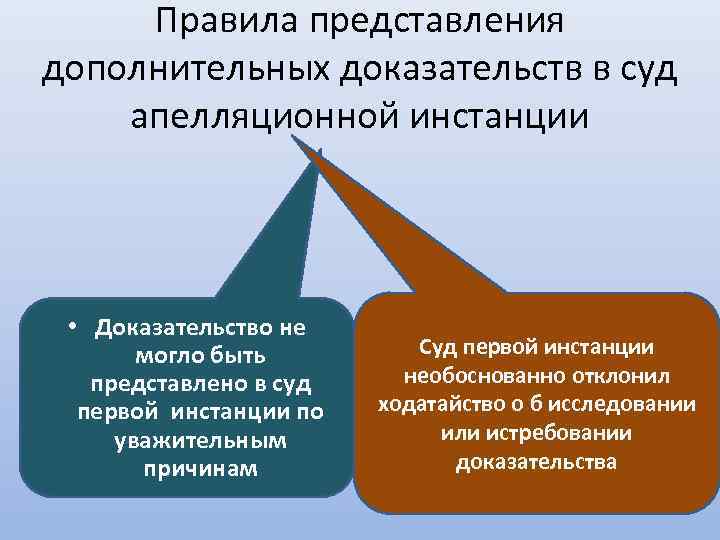 Правила представления дополнительных доказательств в суд апелляционной инстанции • Доказательство не могло быть представлено