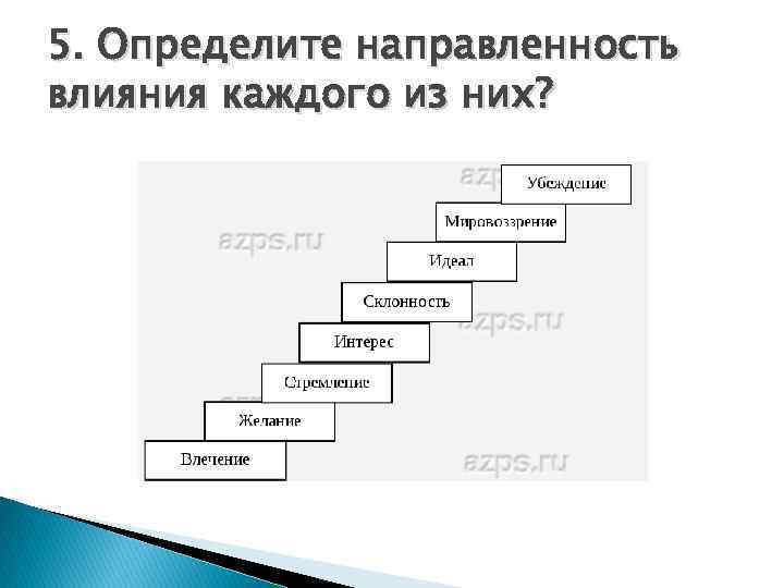 5. Определите направленность влияния каждого из них? 