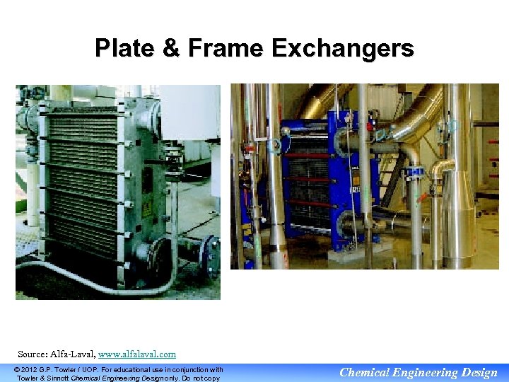 Plate & Frame Exchangers Source: Alfa-Laval, www. alfalaval. com Alfa-Laval © 2012 G. P.