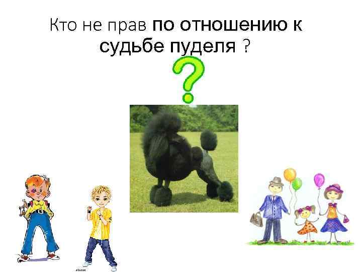 Кто не прав по отношению к судьбе пуделя ? 