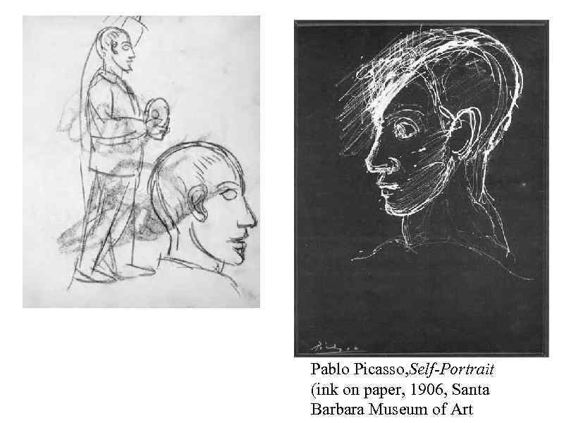 Pablo Picasso, Self-Portrait (ink on paper, 1906, Santa Barbara Museum of Art 