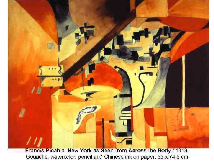 Francis Picabia. New York as Seen from Across the Body / 1913. Gouache, watercolor,