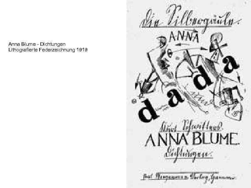  Anna Blume - Dichtungen Lithografierte Federzeichnung 1919 