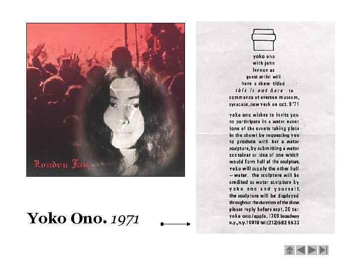 Yoko Ono. 1971 