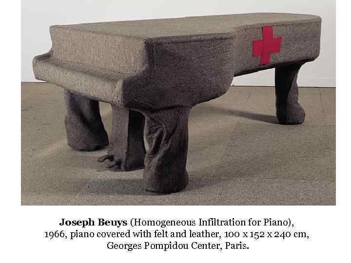 Joseph Beuys (Homogeneous Infiltration for Piano), 1966, piano covered with felt and leather, 100