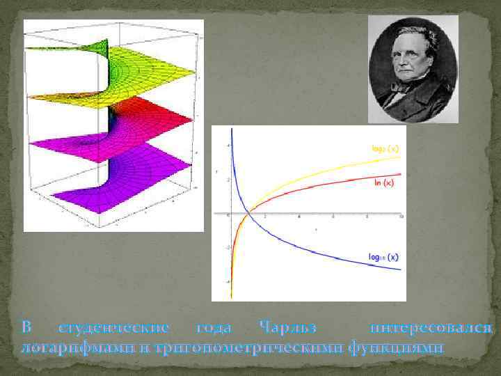В студенческие года Чарльз интересовался логарифмами и тригонометрическими функциями 