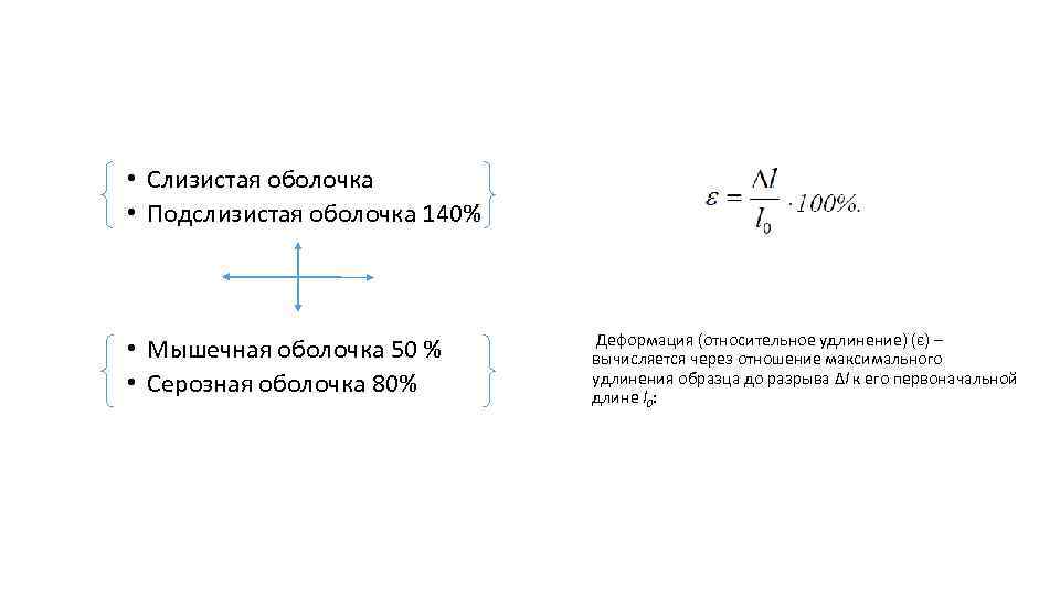  • Слизистая оболочка • Подслизистая оболочка 140% • Мышечная оболочка 50 % •
