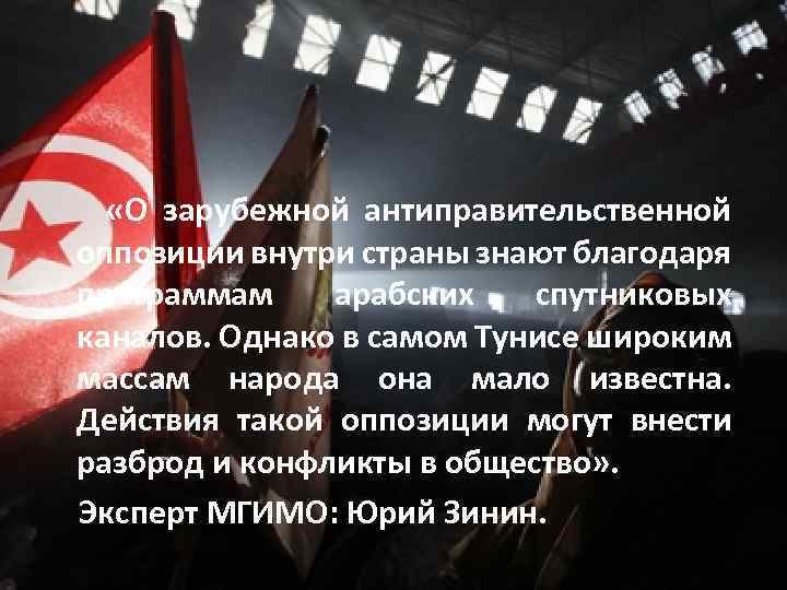  «О зарубежной антиправительственной оппозиции внутри страны знают благодаря программам арабских спутниковых каналов. Однако