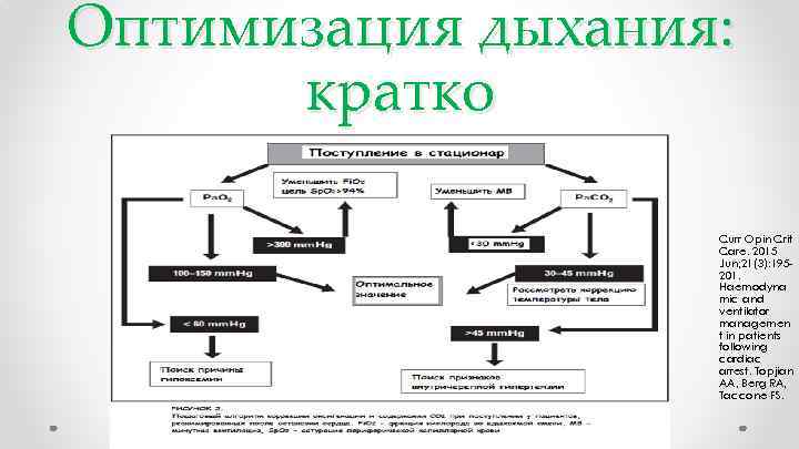 Оптимизация дыхания: кратко Curr Opin Crit Care. 2015 Jun; 21(3): 195201. Haemodyna mic and