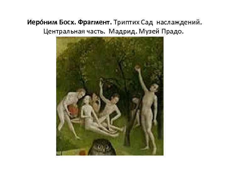  Иеро ним Босх. Фрагмент. Триптих Сад наслаждений. Центральная часть. Мадрид. Музей Прадо. 