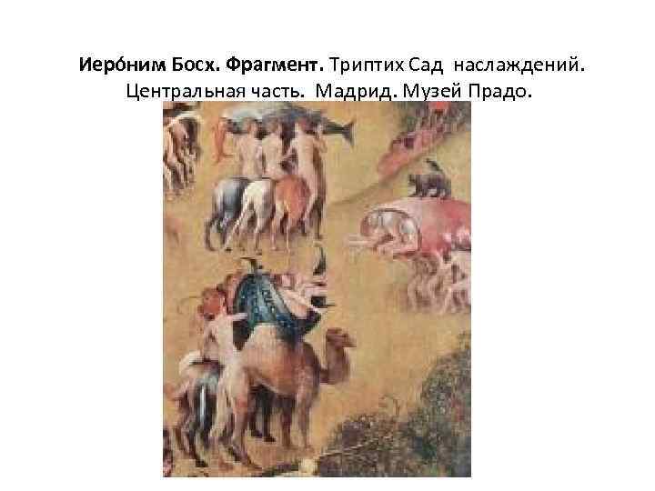  Иеро ним Босх. Фрагмент. Триптих Сад наслаждений. Центральная часть. Мадрид. Музей Прадо. 