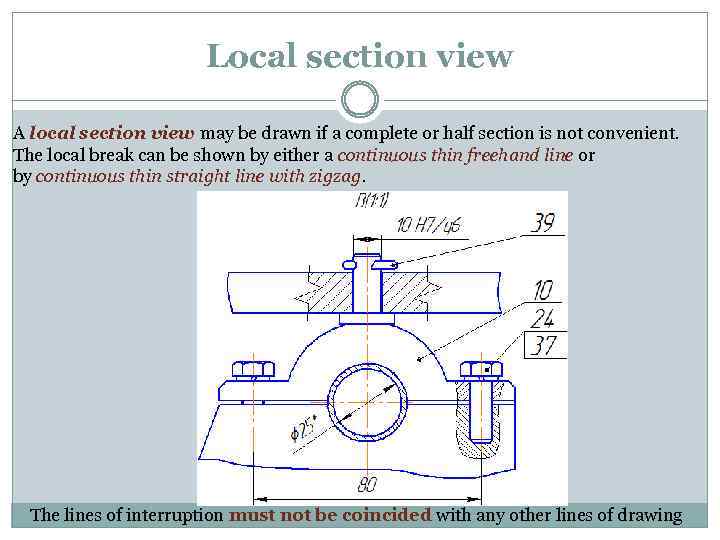 Local section view A local section view may be drawn if a complete or