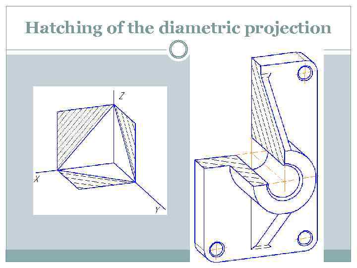 Hatching of the diametric projection 