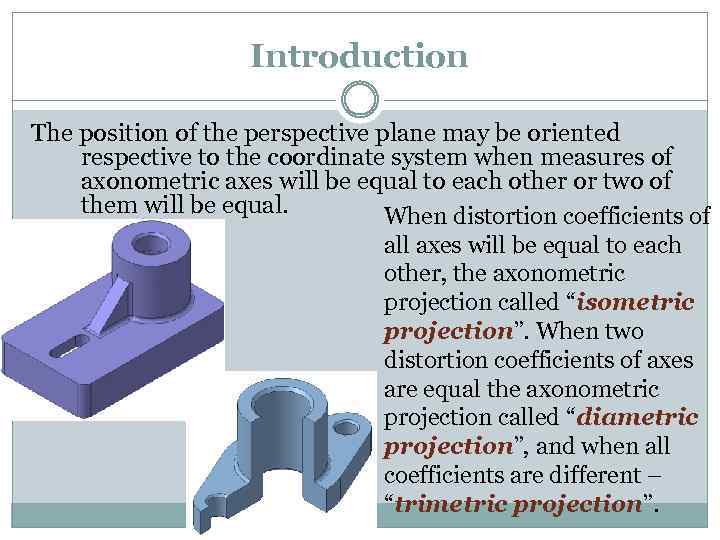 Introduction The position of the perspective plane may be oriented respective to the coordinate