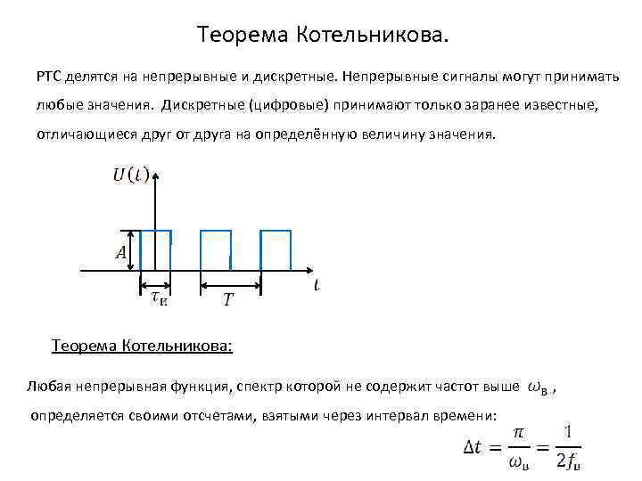 Котельников теорема