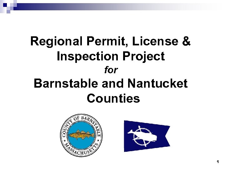 Regional Permit, License & Inspection Project for Barnstable and Nantucket Counties 1 