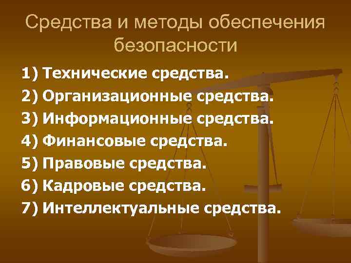 Средства правового обеспечения