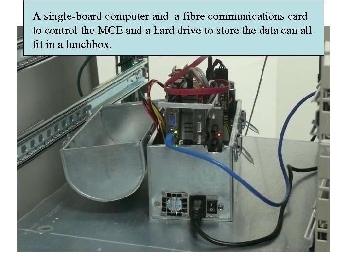 A single-board computer and a fibre communications card to control the MCE and a