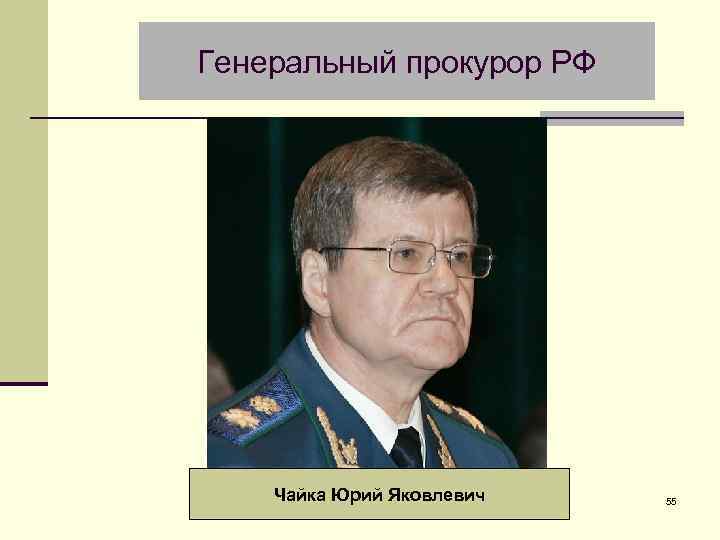 Генеральный прокурор РФ Чайка Юрий Яковлевич 55 