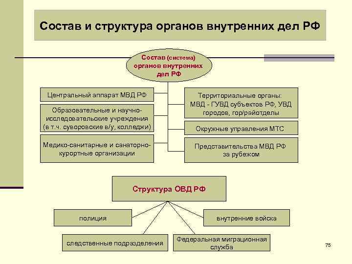 Структурные элементы структура планов в овд рф