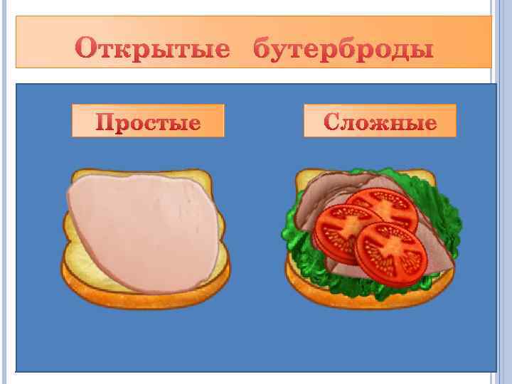 Открытые бутерброды Простые Сложные 