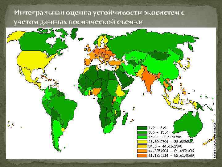 Интегральная оценка устойчивости экосистем с учетом данных космической съемки 