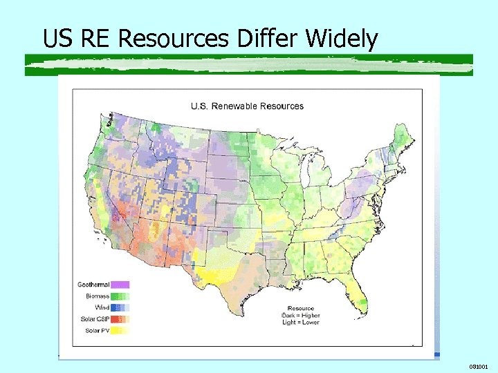 US RE Resources Differ Widely 081001 