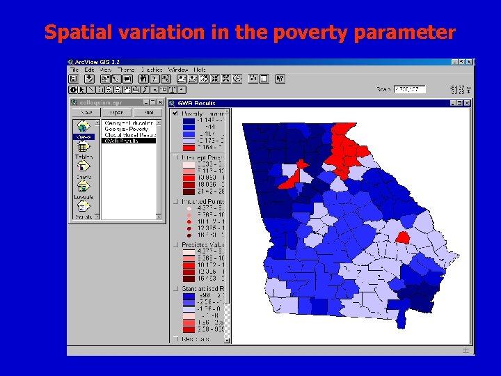 Spatial variation in the poverty parameter 