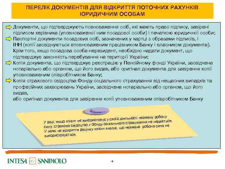 ПЕРЕЛІК ДОКУМЕНТІВ ДЛЯ ВІДКРИТТЯ ПОТОЧНИХ РАХУНКІВ ЮРИДИЧНИМ ОСОБАМ Документи, що підтверджують повноваження осіб, які