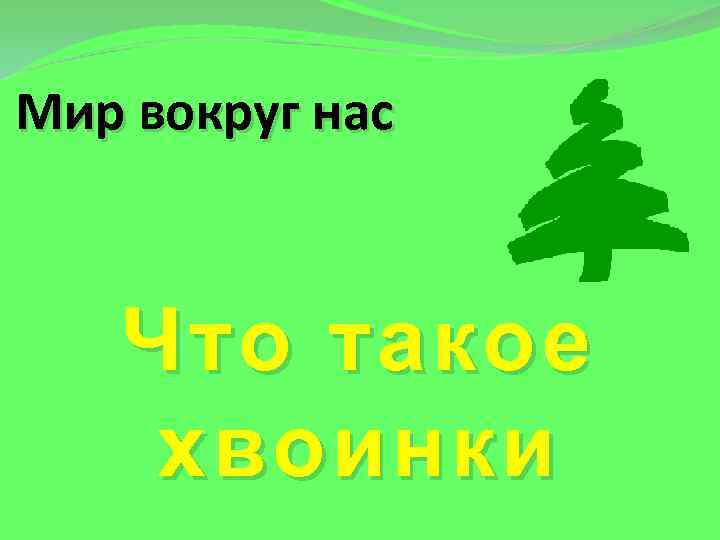 Мир вокруг нас Что такое хвоинки 