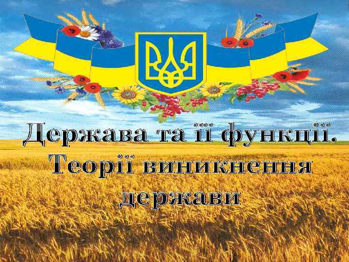 Держава та її функції. Теорії виникнення держави 