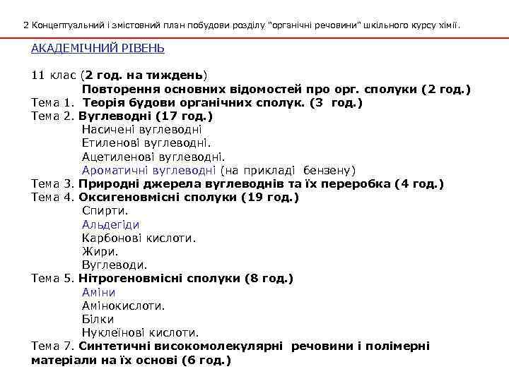 2 Концептуальний і змістовний план побудови розділу 