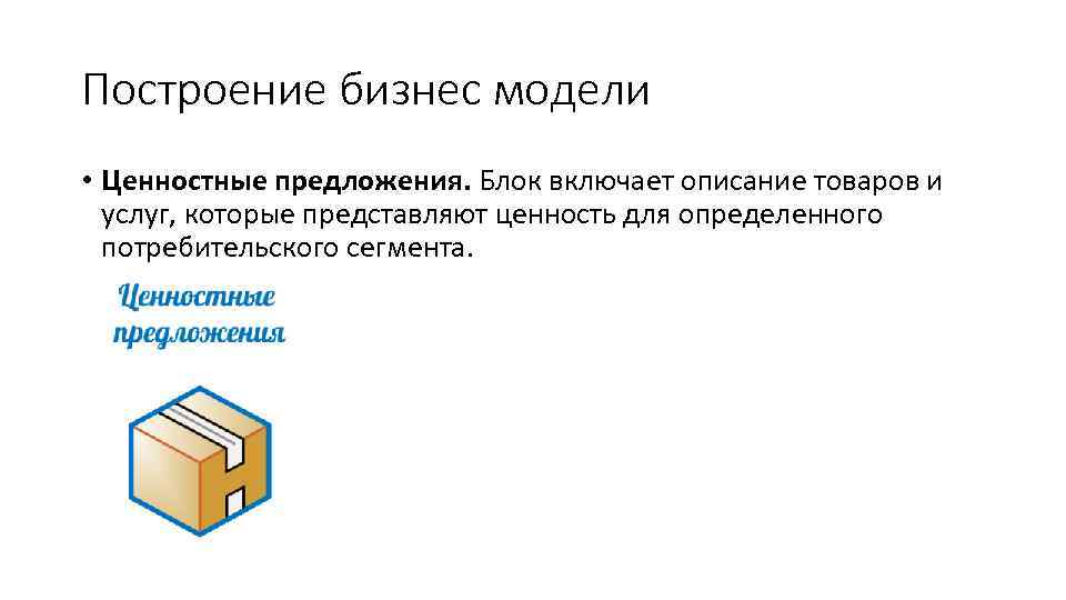 Построение бизнес моделей книга. Блоки в предложениях. Предложения включают описание.