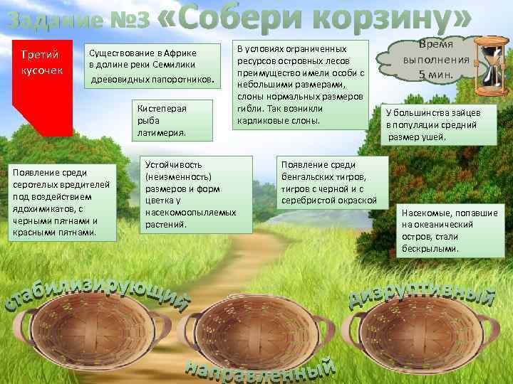 Задание № 3 «Собери Третий кусочек Существование в Африке в долине реки Семилики древовидных