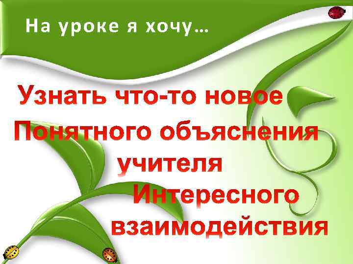 На уроке я хочу… 
