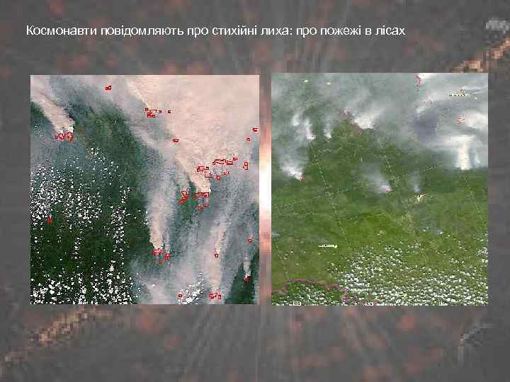 Космонавти повідомляють про стихійні лиха: про пожежі в лісах 